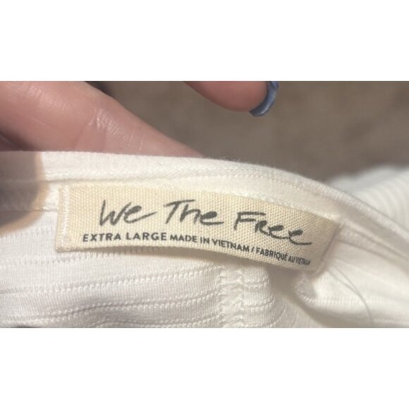Free People We the Free DALLAS CROP HENLEY TOP IN WHITE Womens Top Size XL - Picture 8 of 10